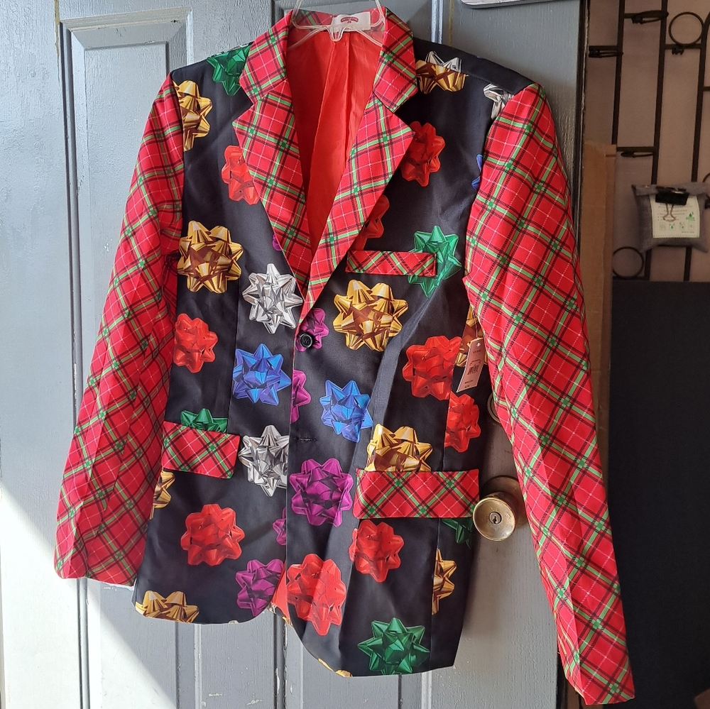 Holiday Time Christmas Bow Blazer sz S(34-36)